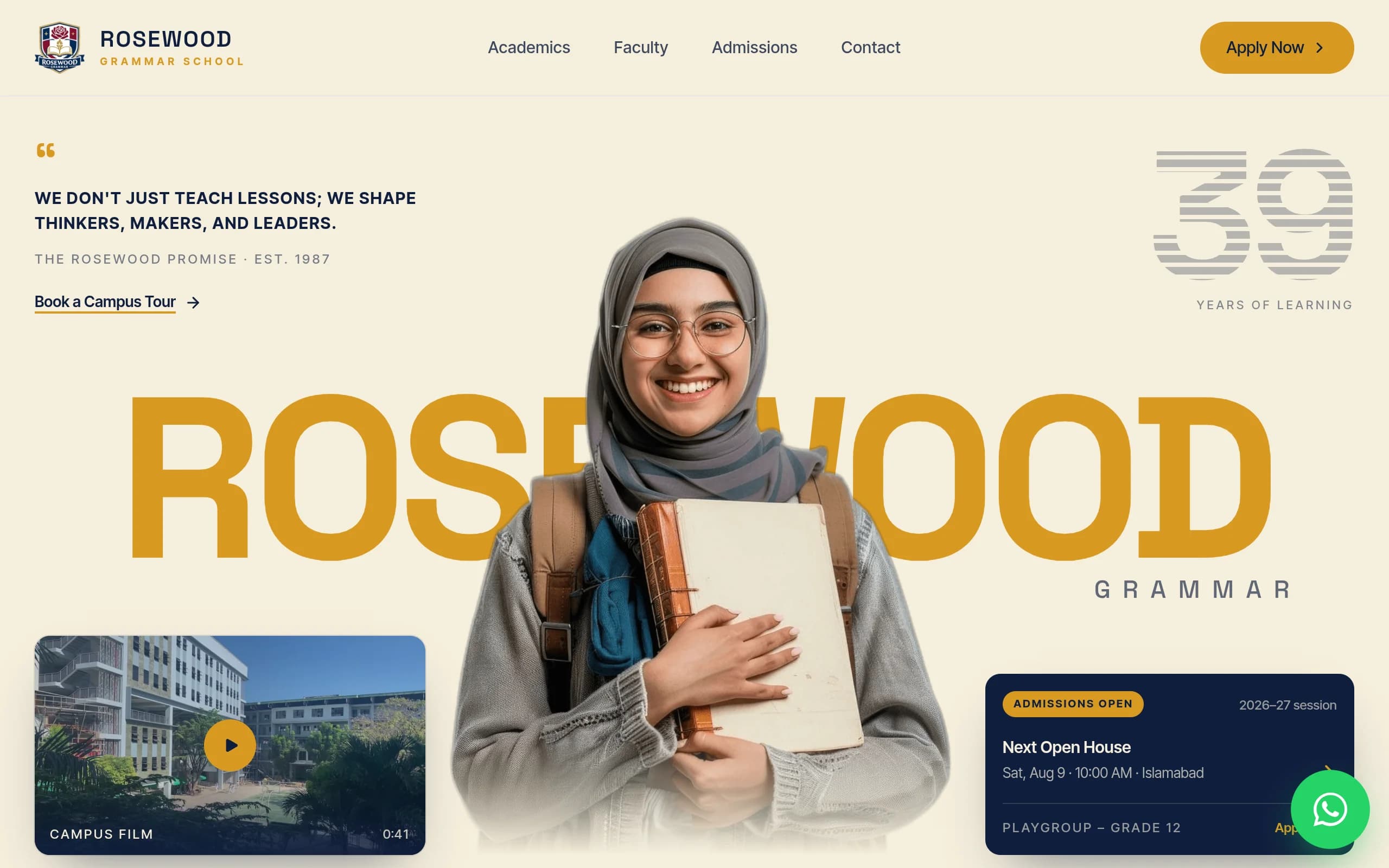 Rosewood Grammar School live homepage